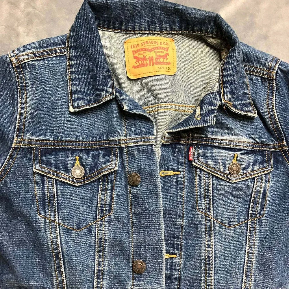 Levi's Type 3 Trucker Denim Jacket Boys Large‎ Blue Medium Wash